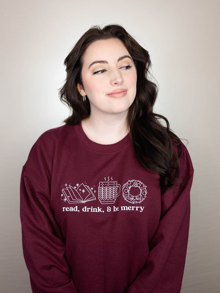 Read, Drink, & Be Merry Embroidered Sweatshirt product image (1)