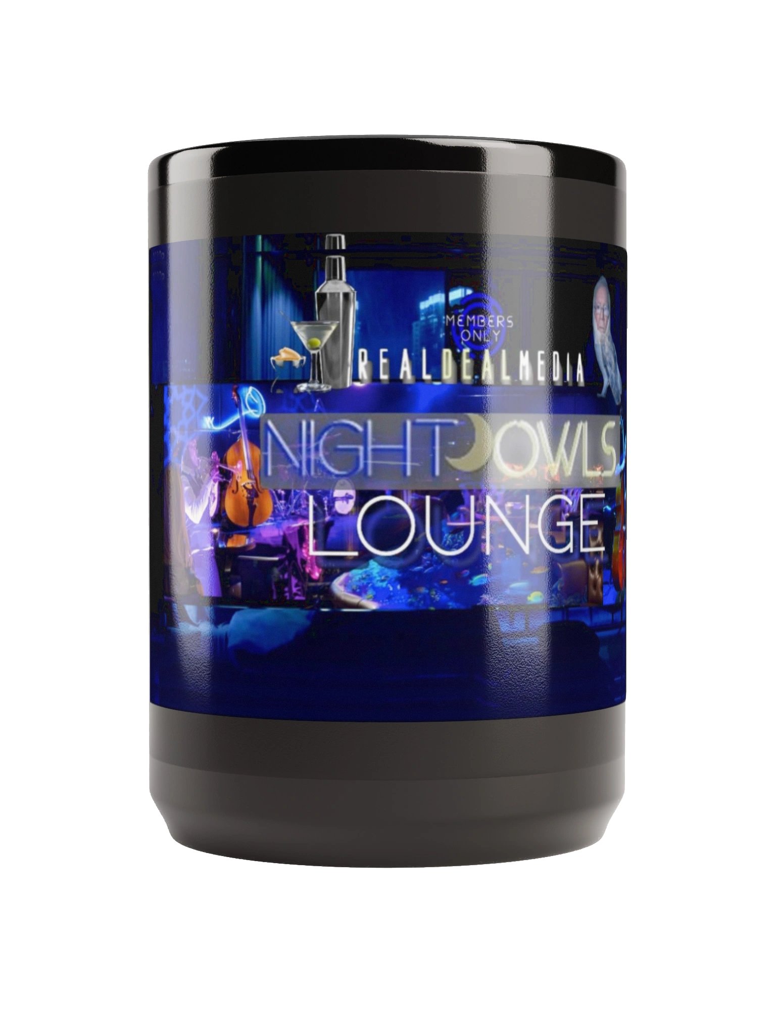Night Owls Lounge — Black Glossy Mug product image (1)