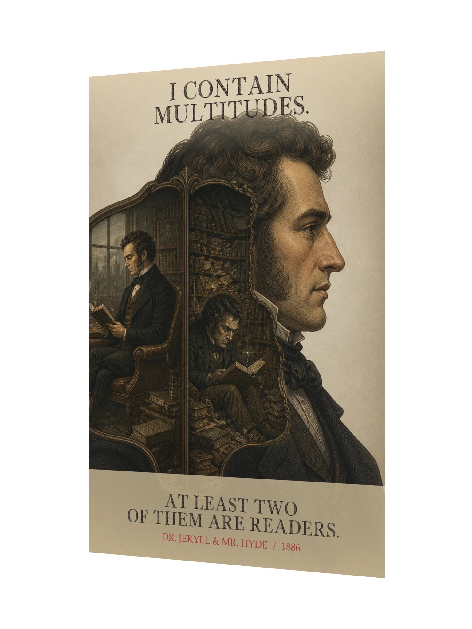 Multitudes Two Readers -- The Strange Case of Dr Jekyll and Mr Hyde Art Print product image (11)
