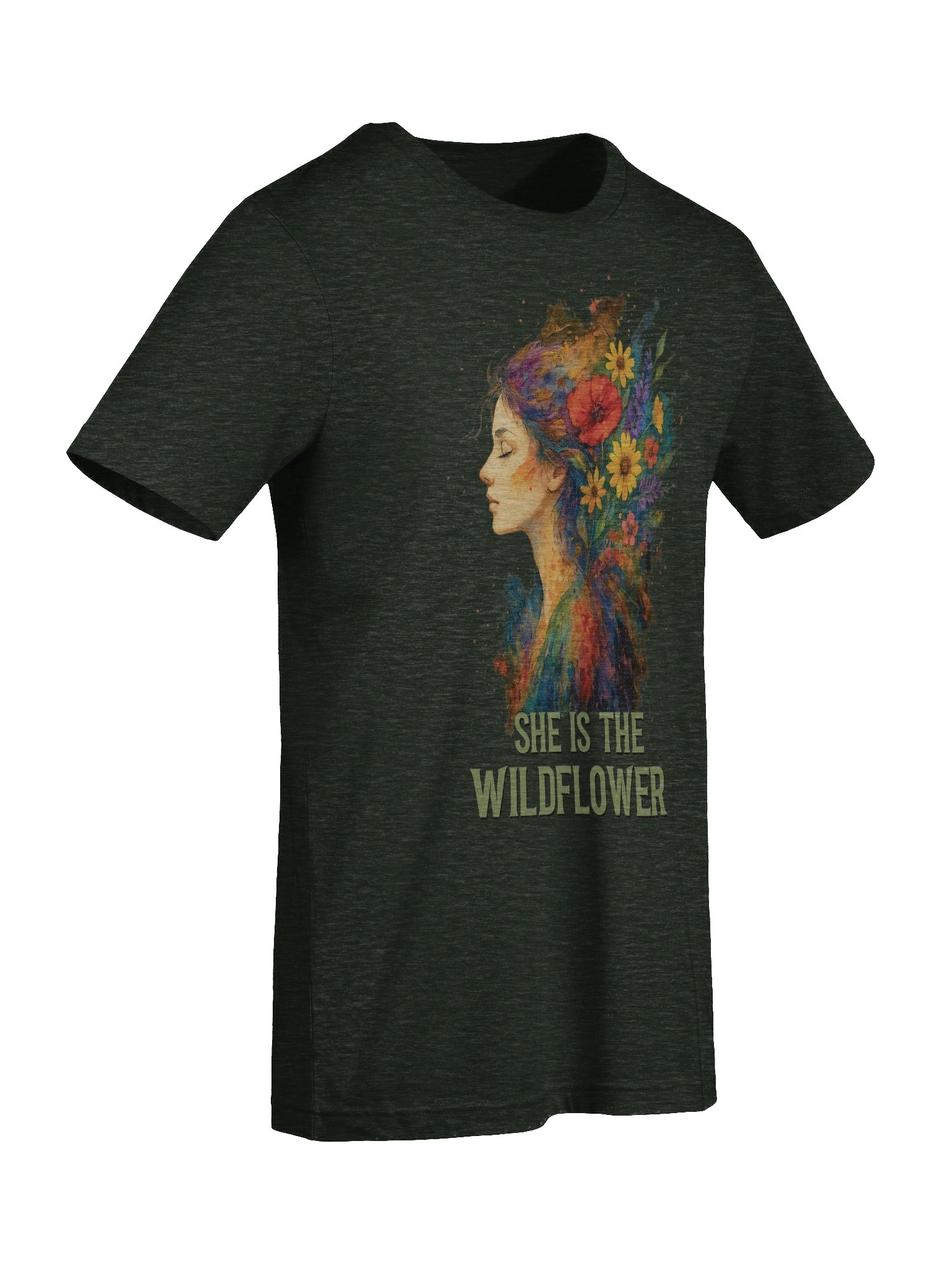 She Is the Wildflower T-Shirt – Boho Artistic Floral Naturecore Tee product image (9)