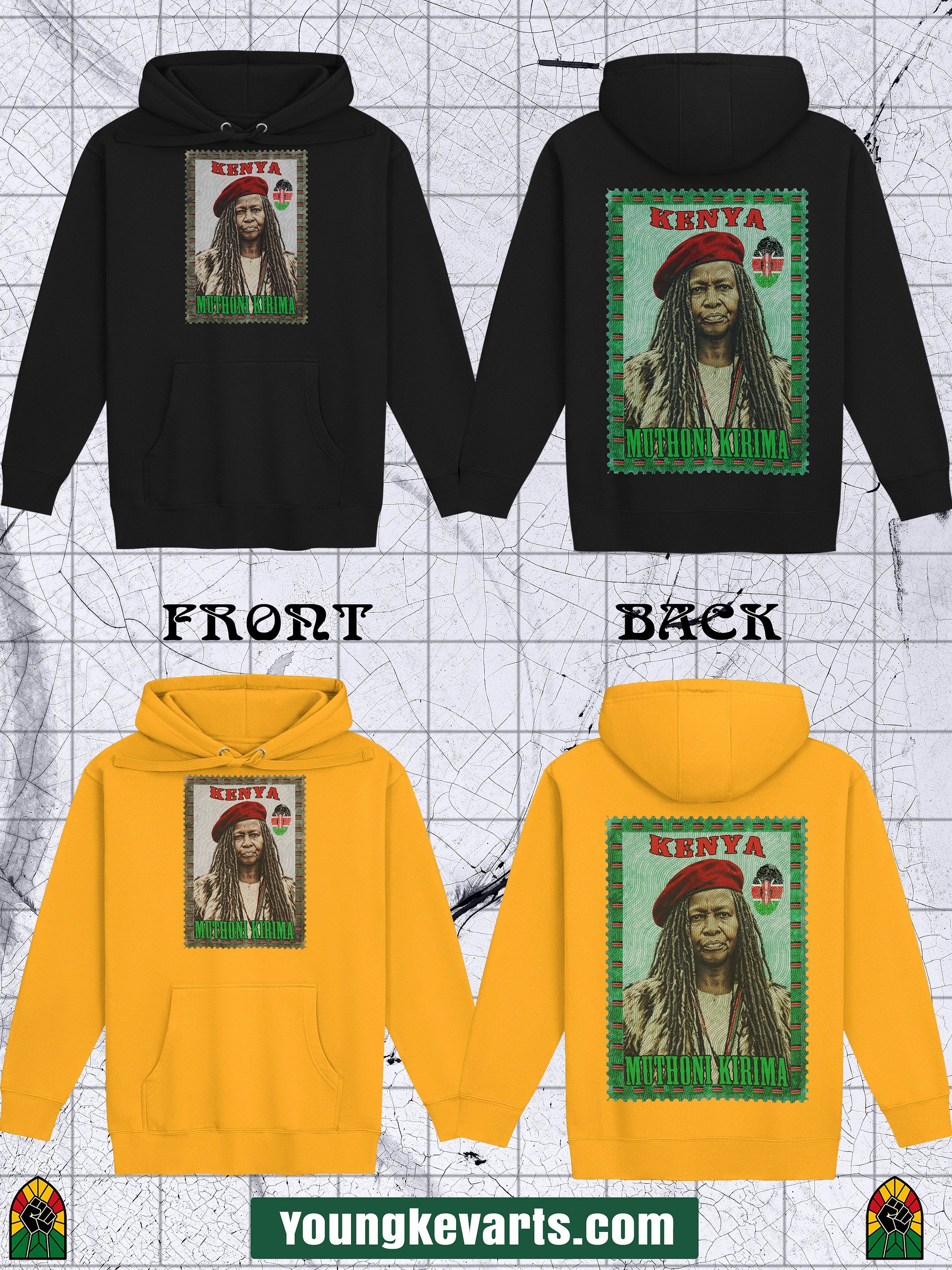 Field Marshal Muthoni Kirima Hoodie | Vintage Stamp Art Unisex Premium Hoodie product image (1)