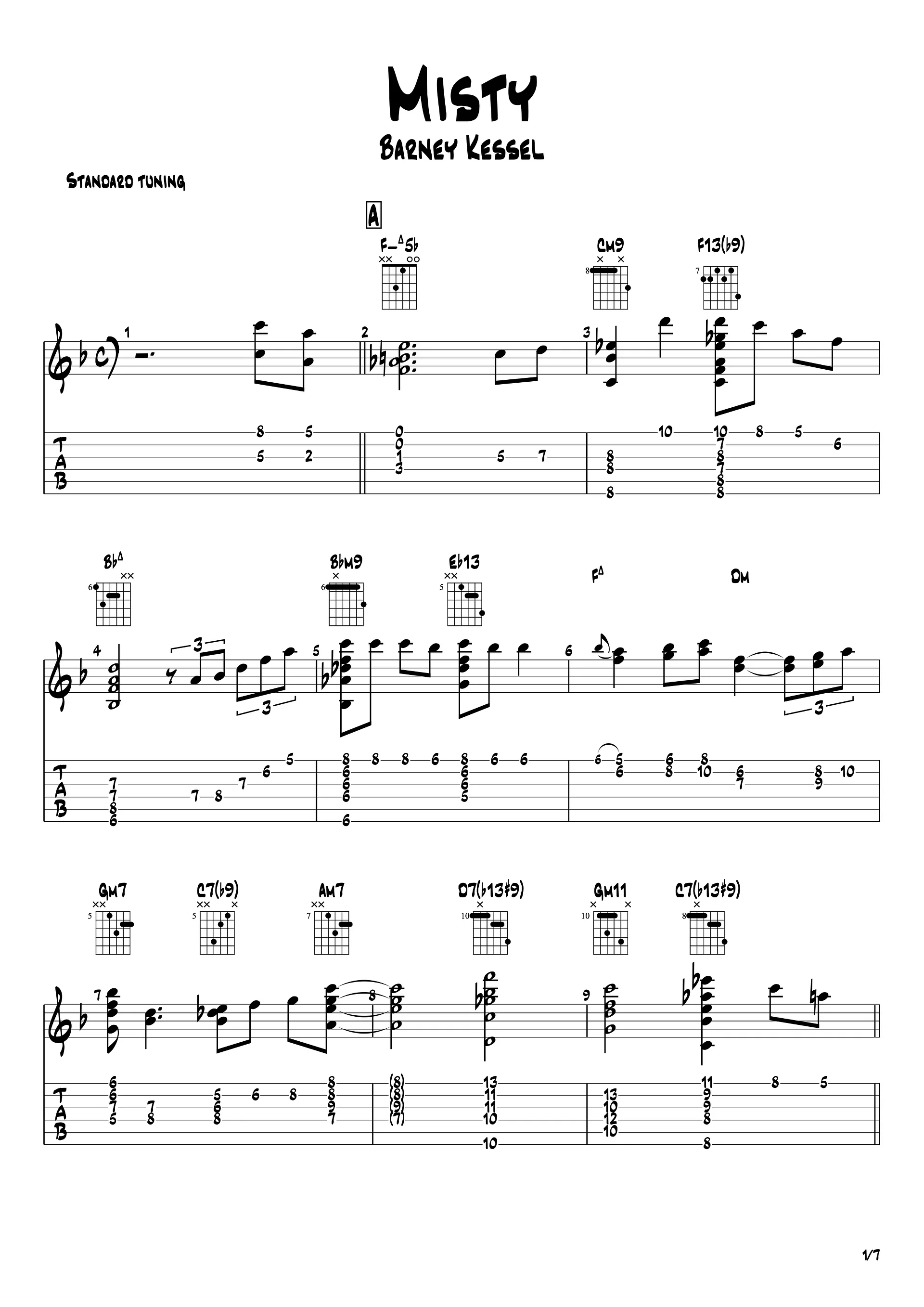 [Transcription GP] Misty - Barney Kessel product image (2)