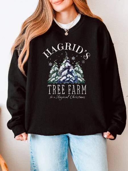 Magical Tree Farm Christmas Cozy Minimalist Sweatshirt product image (18)