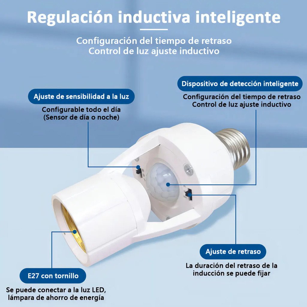 Porta Lámpara Sensor De Movimiento 360° Grados Infrarrojo E27 Socket Para Foco Portalámpara product image (5)