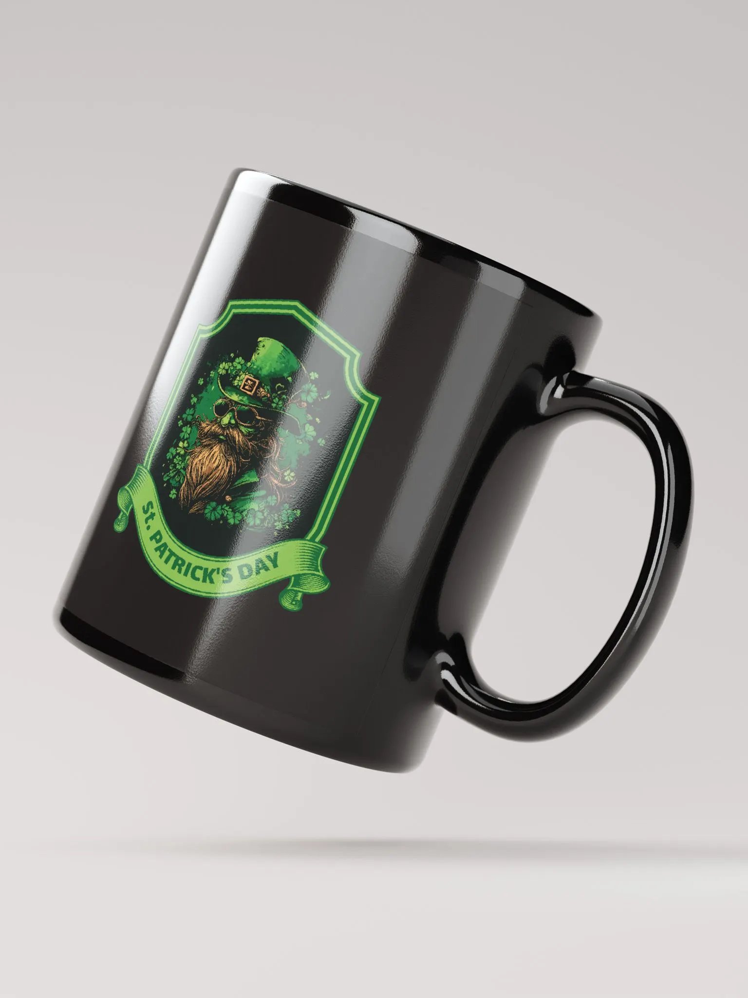 St. Patrick's Day Hipster Beard | Black Mug product image (3)