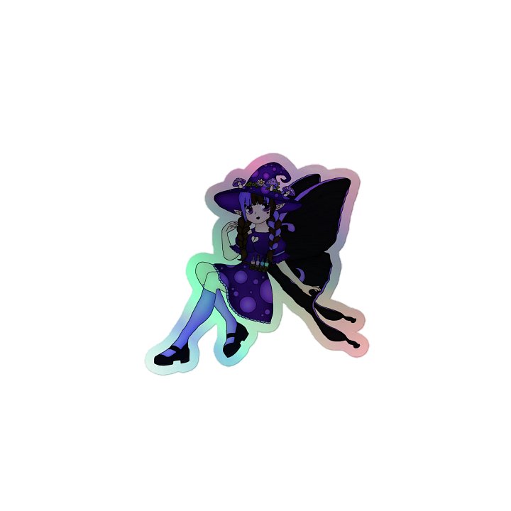 Mushroom Witch Mystic Holographic Sticker product image (1)