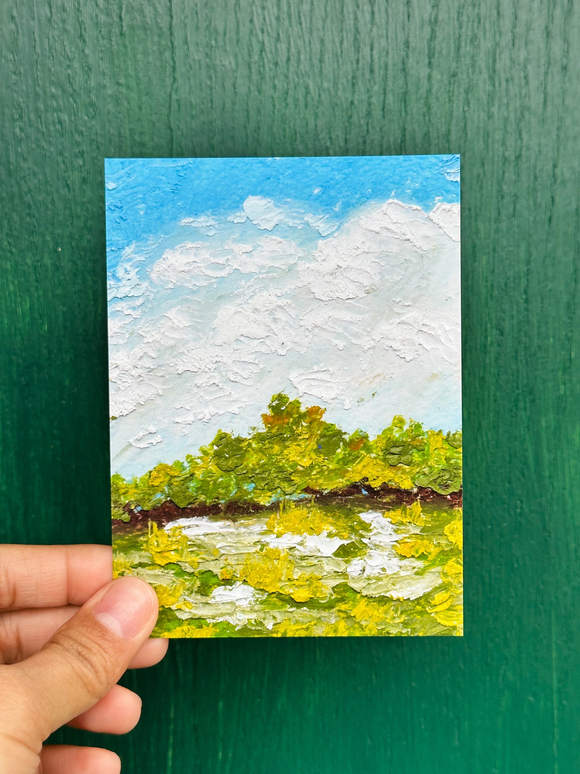 Field and Sky Oil Pastel Print product image (1)
