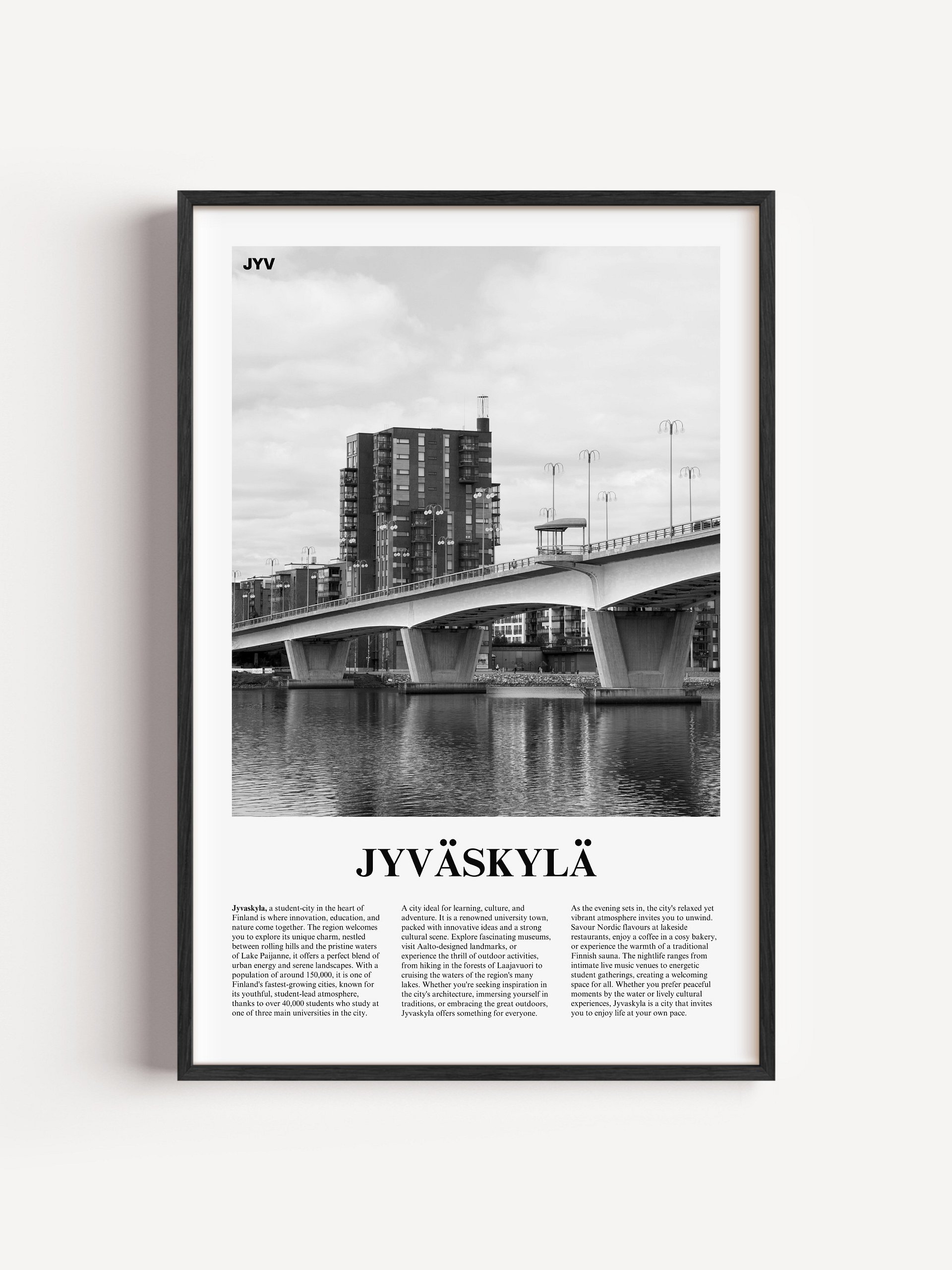 Jyvaskyla 02 Newspaper Poster | Framed product image (1)