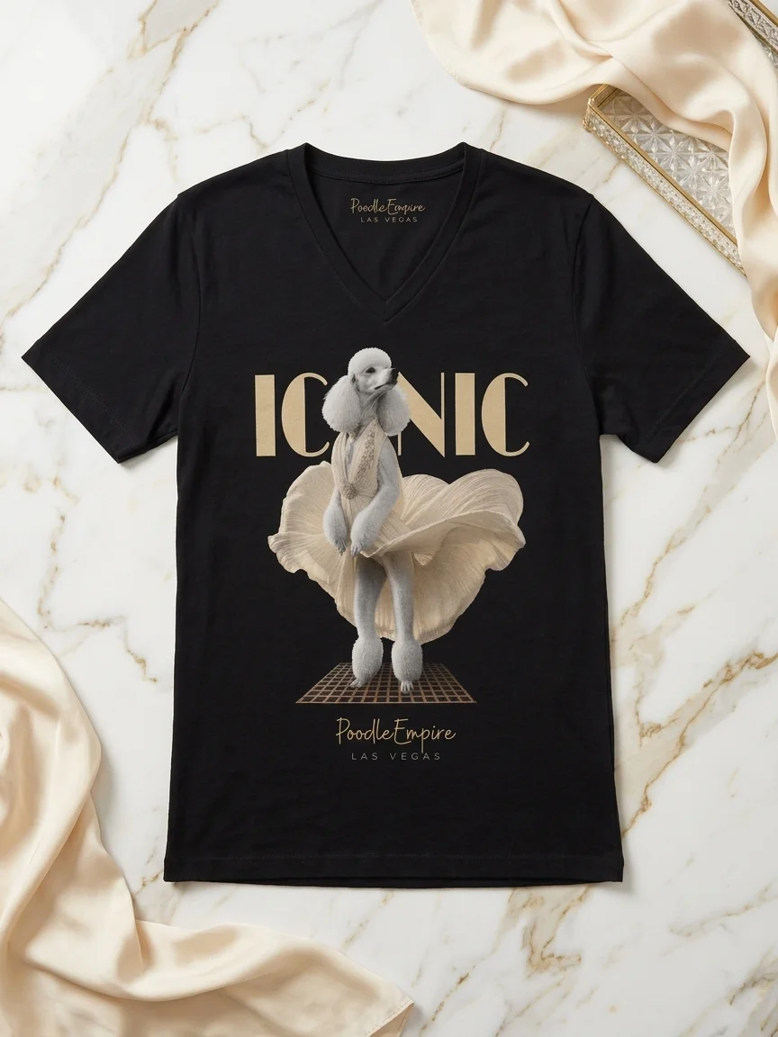 Marilyn Poodle V-Neck Tee | Poodle Empire product image (11)