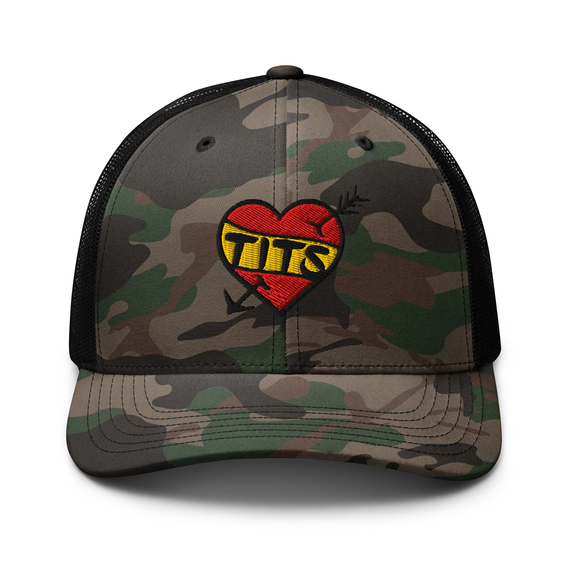 BREAK YOUR HEART Camo Trucker Hat product image (1)