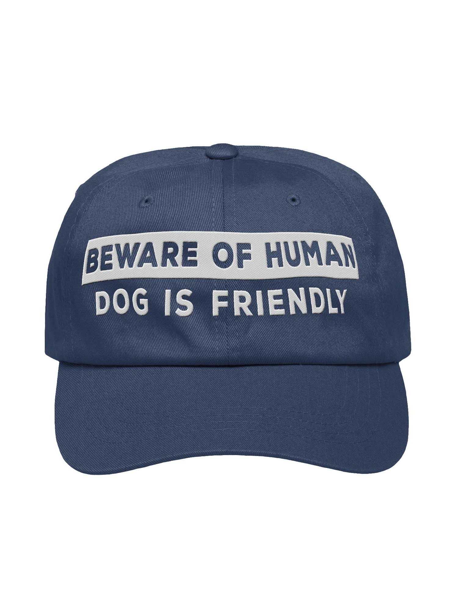 Beware of Human. Dog Is Friendly (Embroidered) Classic Dad Hat product image (1)
