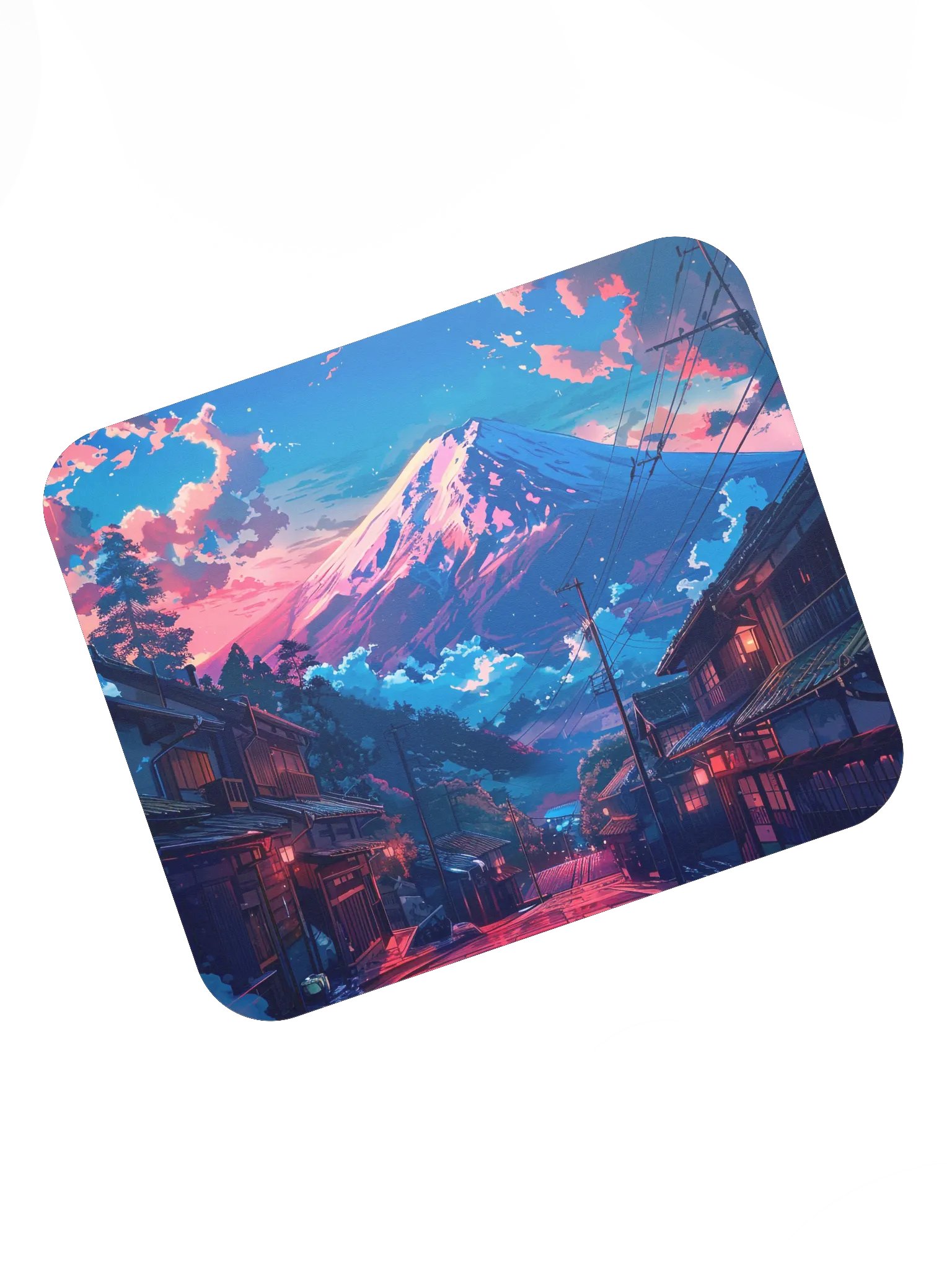 Mountain Village Anime Style Mouse Pad by Treasure Pie product image (1)