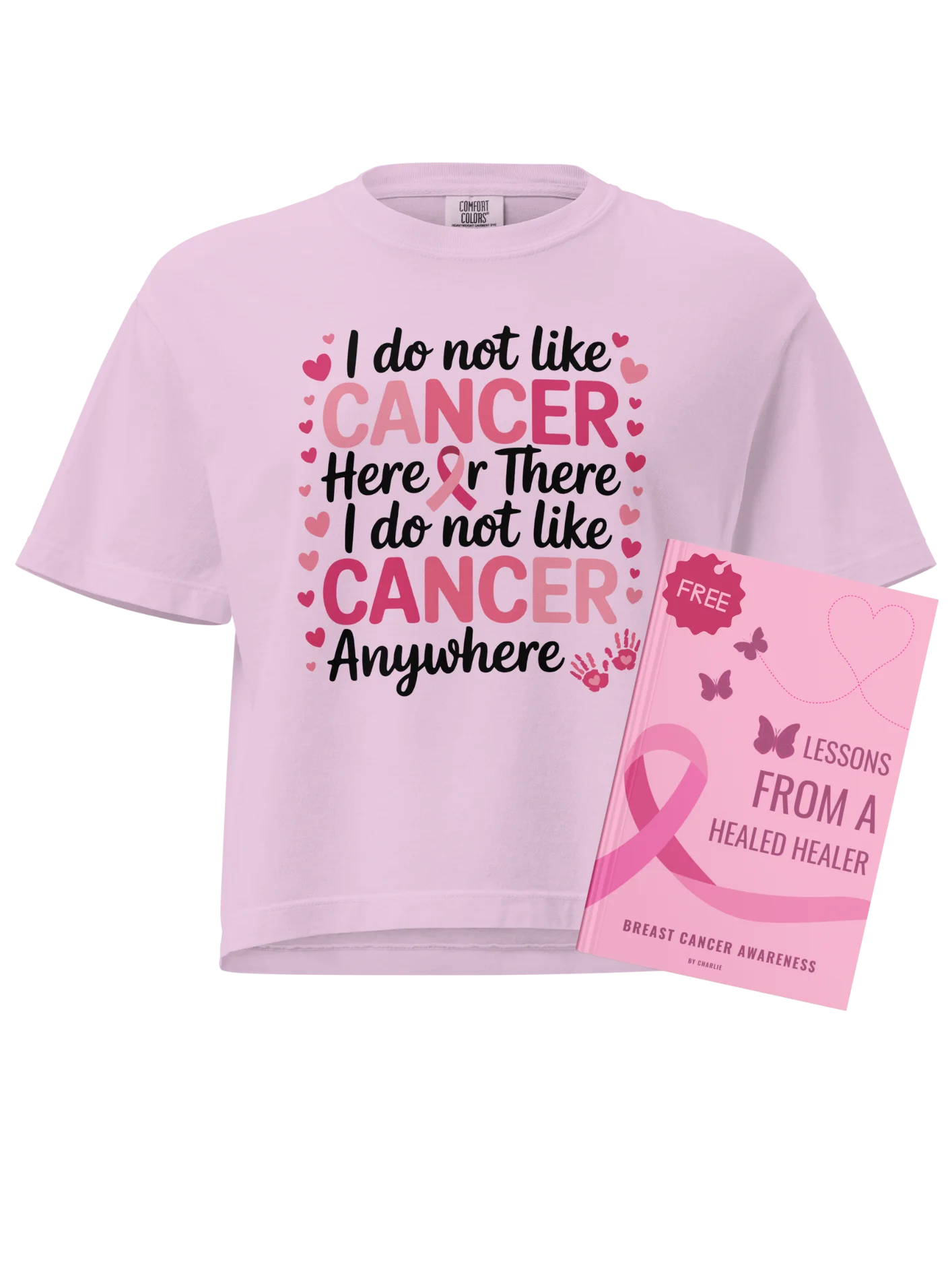I Do Not Like Cancer Pink Ribbon Breast Cancer Awareness Support Heavyweight Boxy T-Shirt + Free Ebook product image (1)