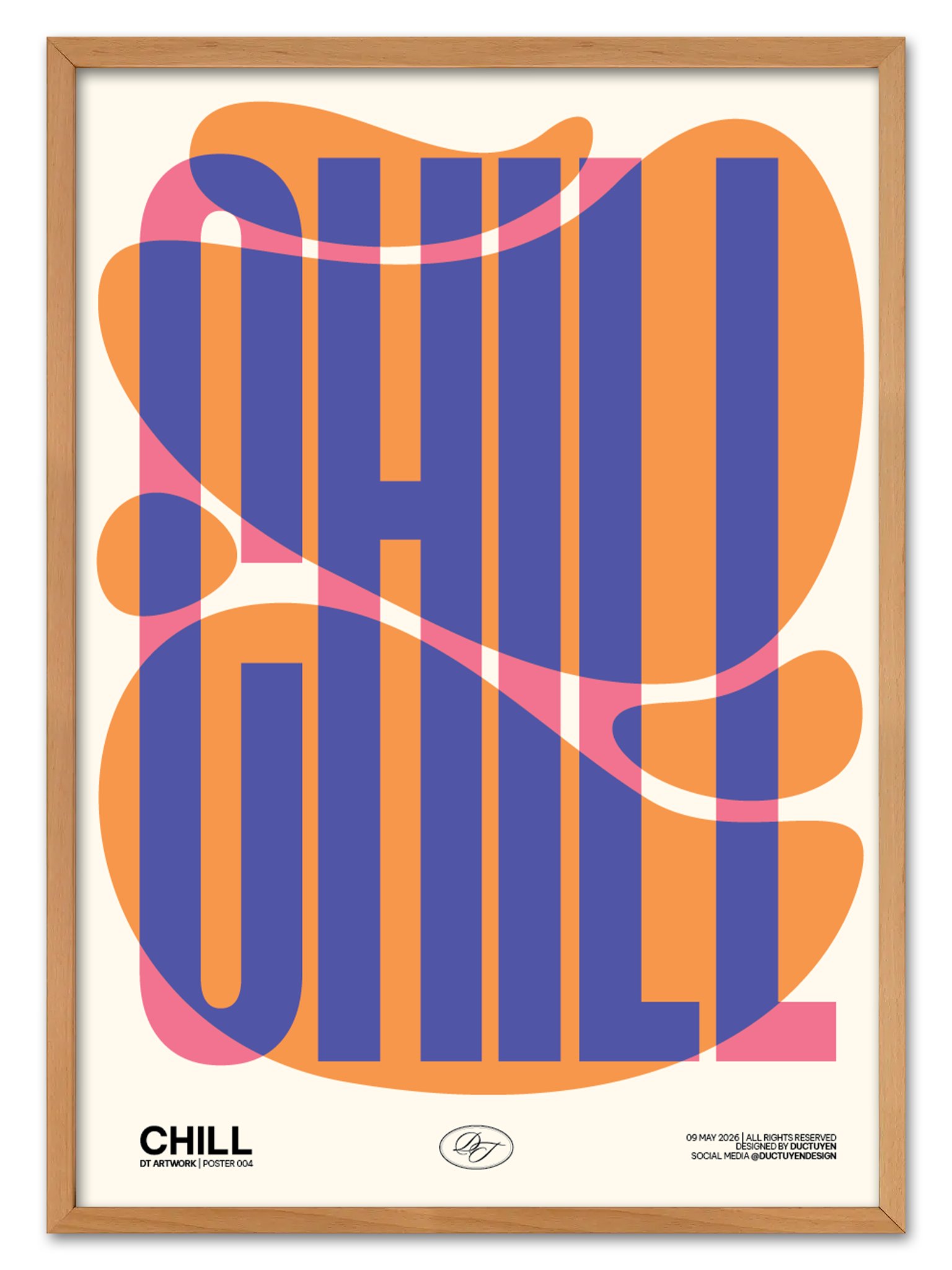 "CHILL" Abstract Typography Framed Poster product image (1)
