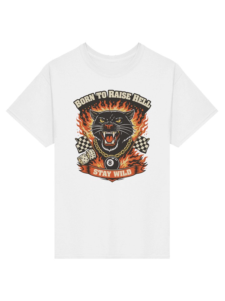 Born to Raise Hell Panther – Bold Retro Biker T-Shirt product image (2)