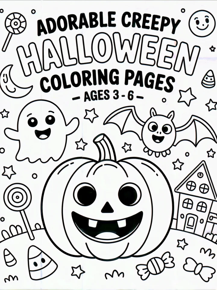 👻 150 Fun & Spooky Halloween Coloring Pages for Kids product image (1)