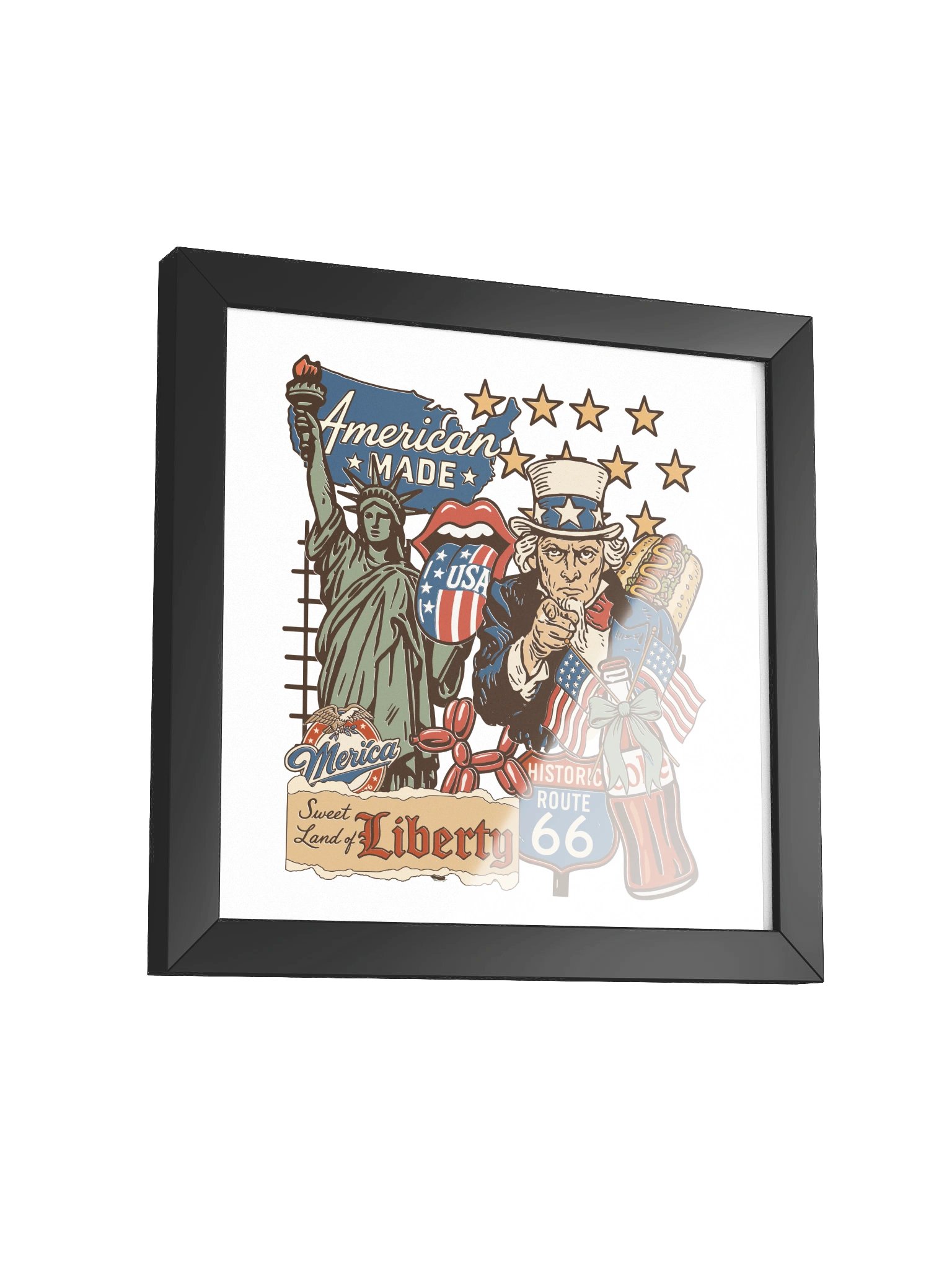 Merica USA Vintage Patriotic Collage Poster product image (36)