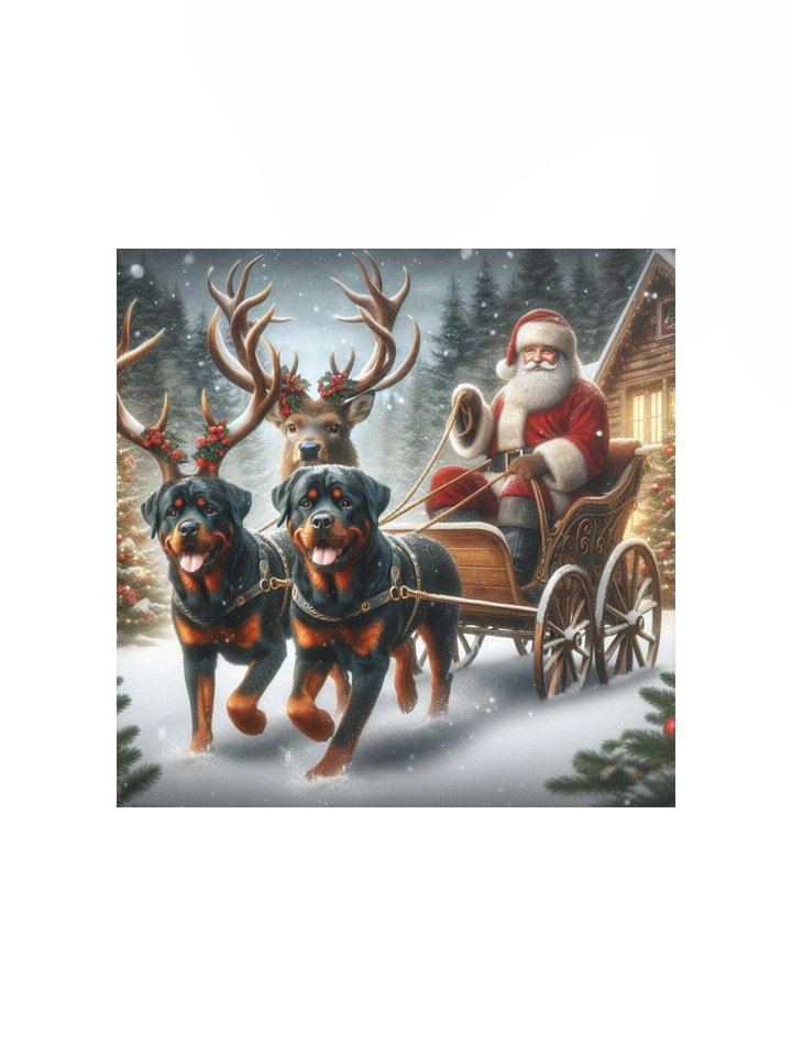 Rottweiler Santa Sleigh Poster product image (2)