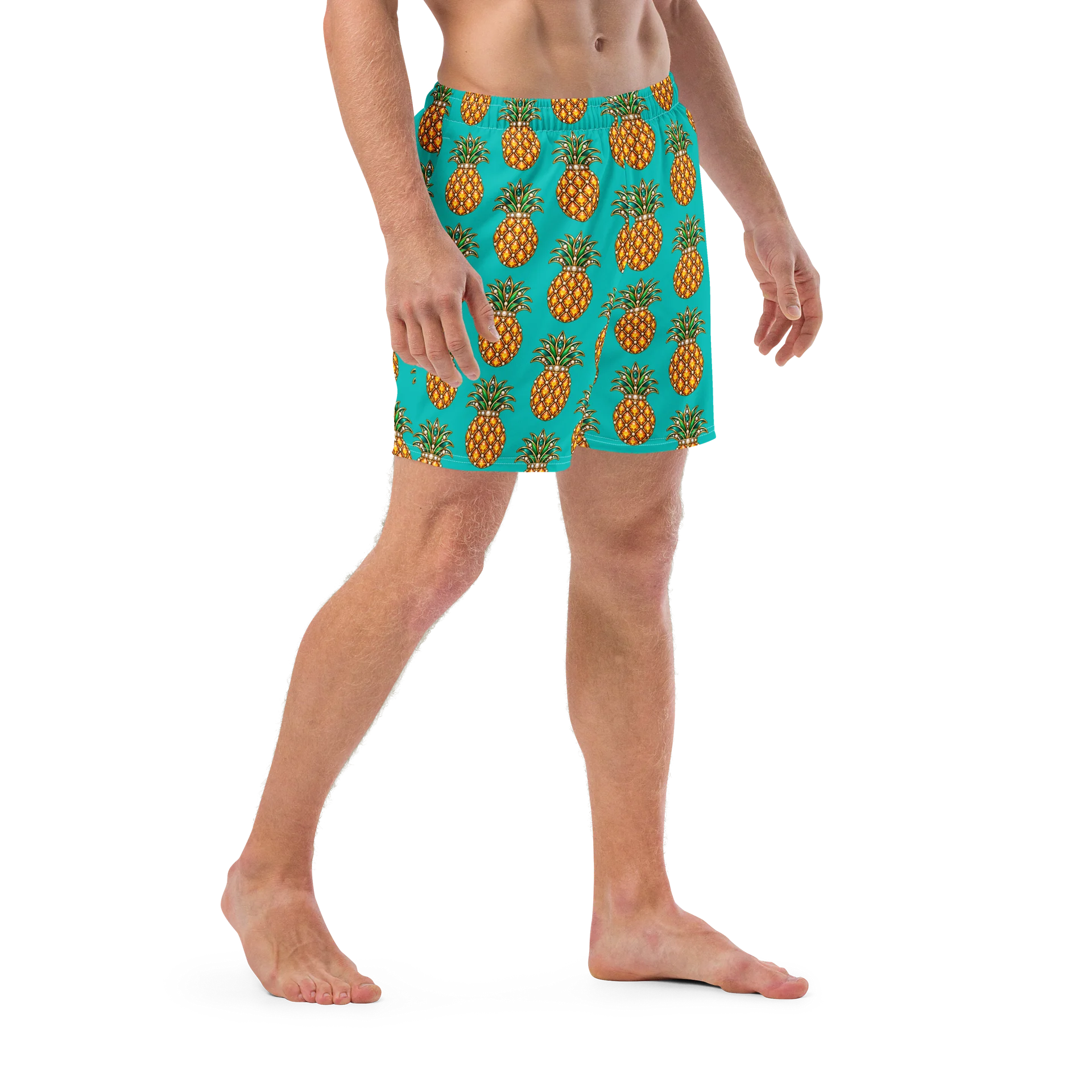 Tropical Jeweled Pineapple All-Over Print Swim Trunks product image (6)