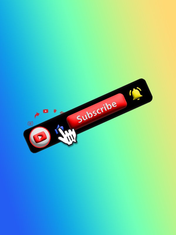 3D YouTube Subscribe Button with Green Screen + MOV + Sound Effects product image (1)