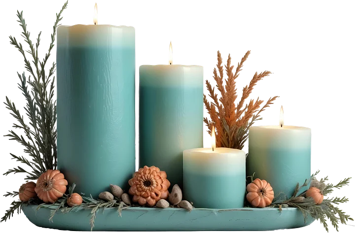 Provence-Inspired Candle and Floral Arrangements, PNG product image (1)