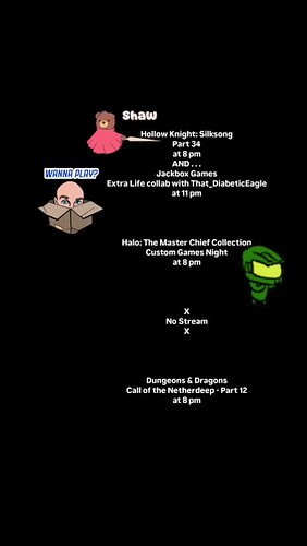 This Week's Tentative Stream Schedule - 7/13/2026 📆
.
.
.
#TheGoreyDetails #Twitch #HollowKnightSilkSong #JackboxGames #Dunge...