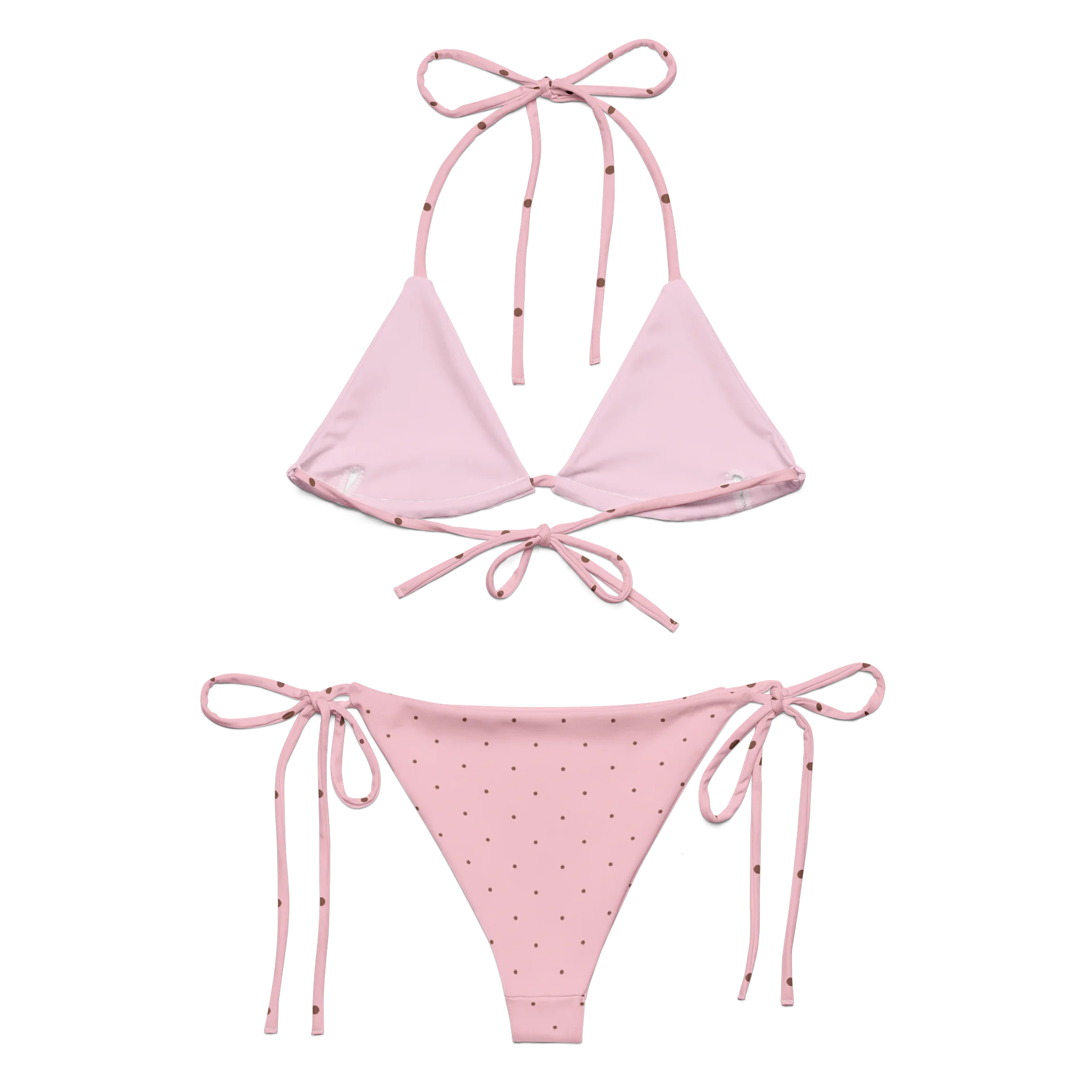 darling pink polka dot bikini set product image (2)