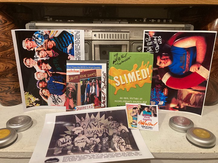 SLIMED A NICKELODEON HISTORY BOOK SIGNED BY DONKEYLIPS OUT OF PRINT + SYS DVD & SIGNED PHOTOS product image (1)