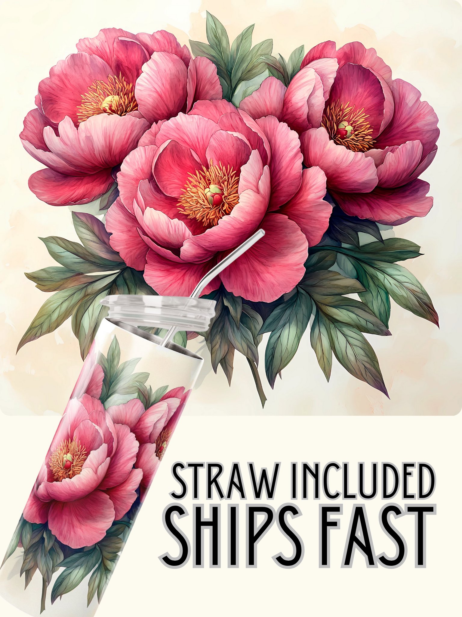 Peonie Blossom Bliss Stainless Steel Tumbler product image (1)