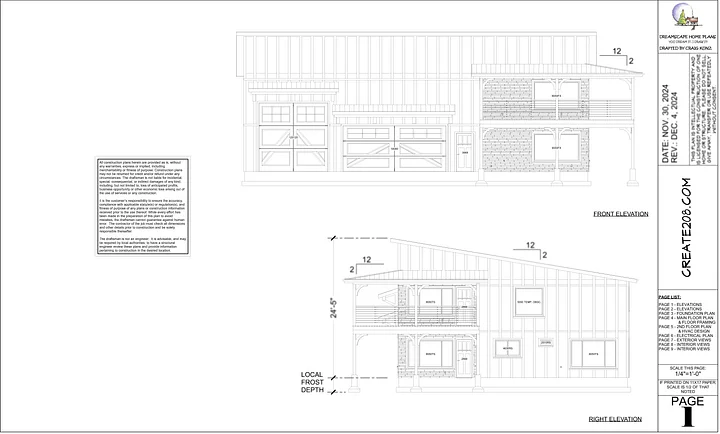 Create 208 - Construction Drawings - 10-Page Set + CAD Files product image (1)
