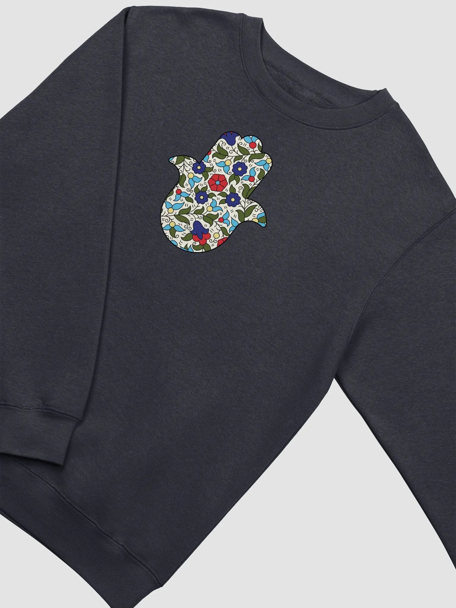 Hamsa Hand Khalili Floral Unisex Crewneck Sweatshirt product image (3)