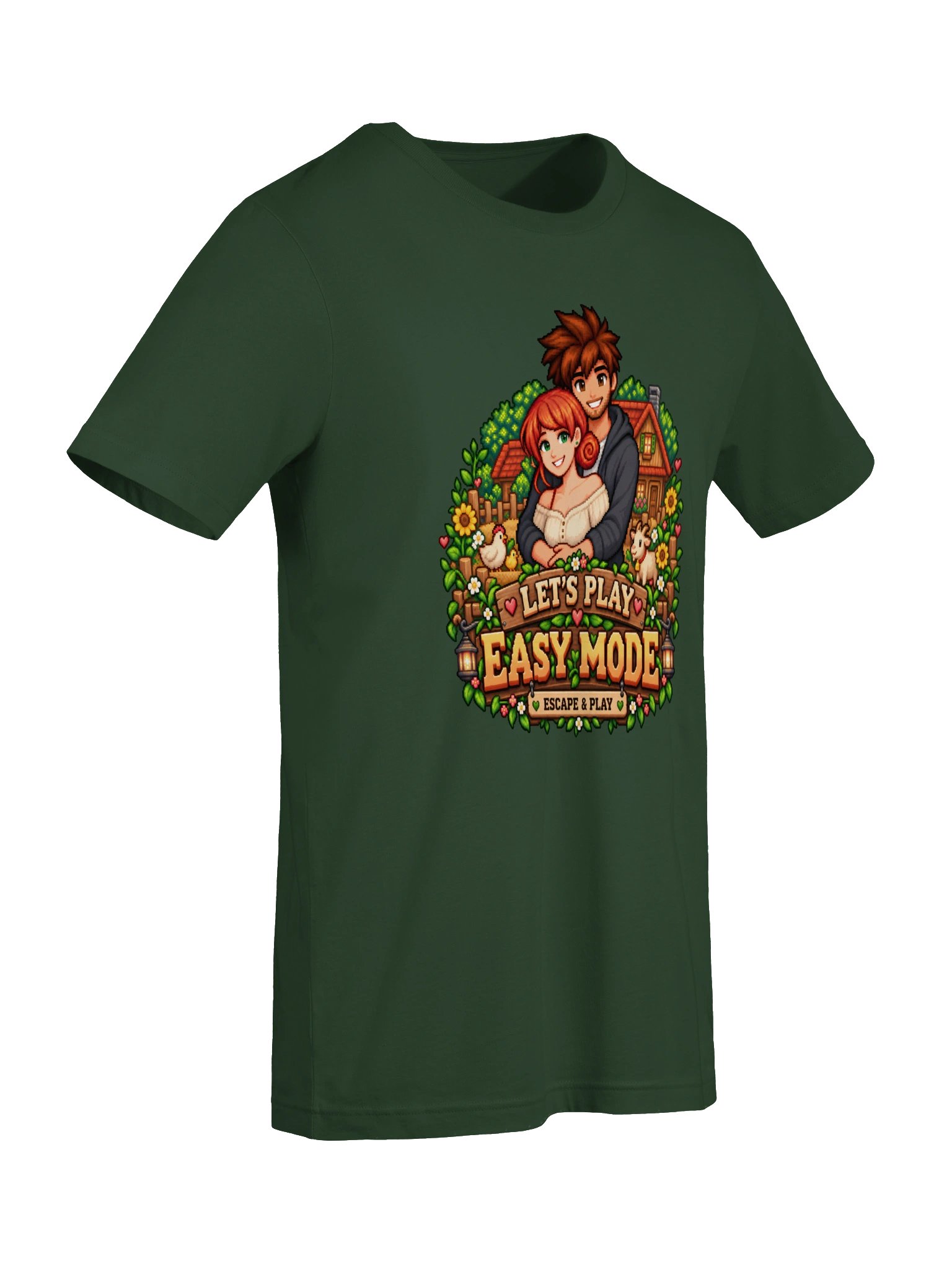 Let’s Play Easy Mode: Cozy Farm Tee – Forest Green product image (9)