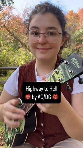 highway to hell!! 👹🤘🏻
(re-recorded because my fly was down LOL)

I’ve got my Halloween uke ready to rock for this month!! Tha...