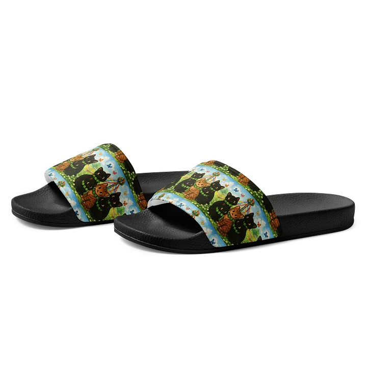 cat brigade spring Pattern Men's Slides product image (2)