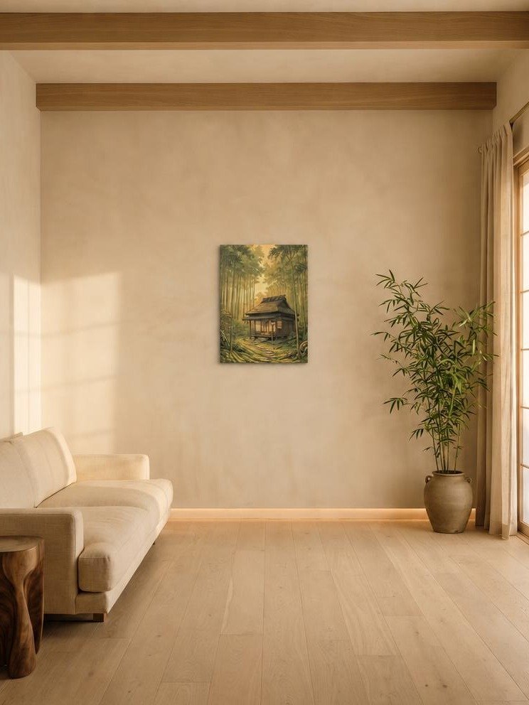 Tranquil Bamboo Forest Retreat Canvas - Zen Minimalist Wall Art product image (2)