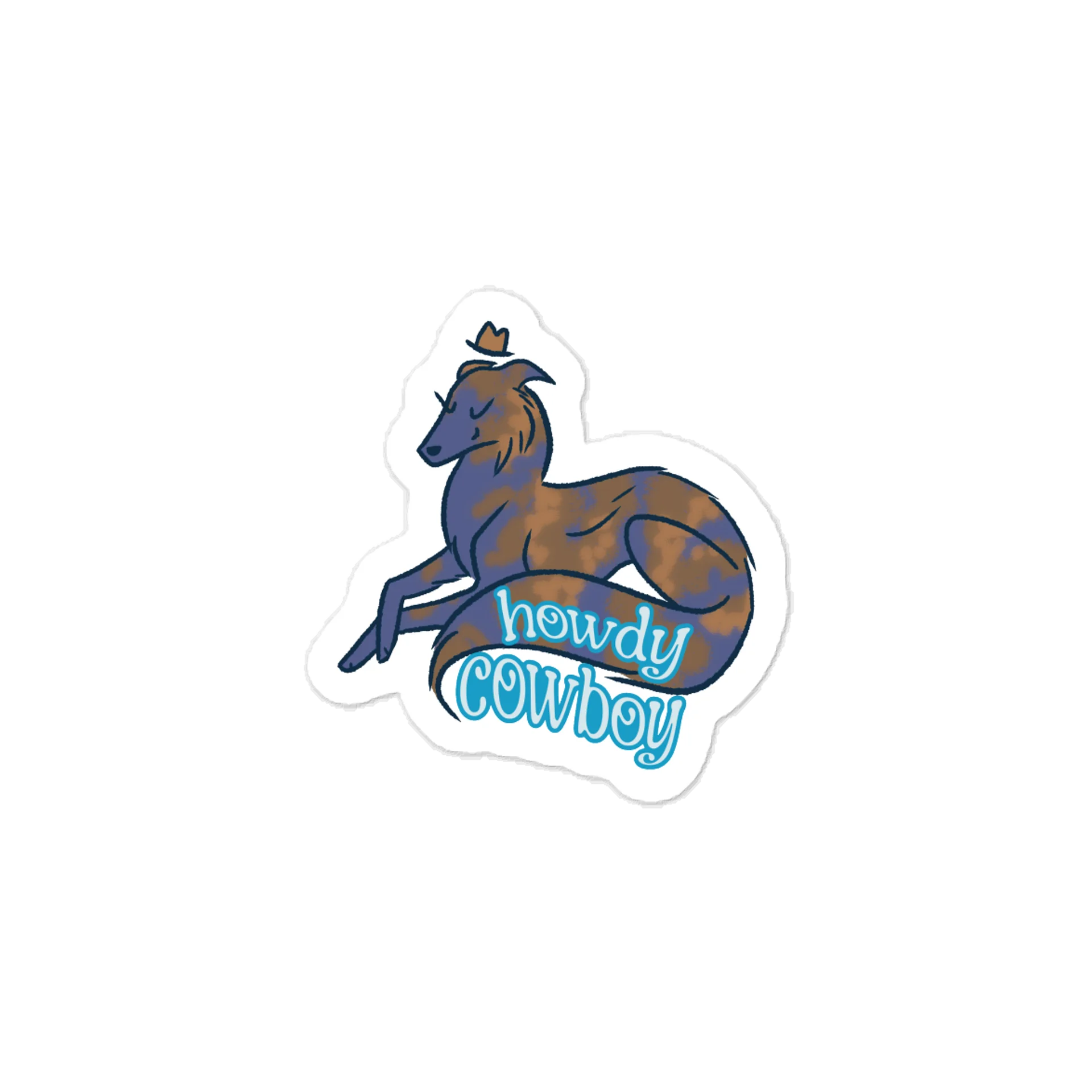 Brindle Howdy Cowboy - Kiss-Cut Vinyl Sticker product image (1)