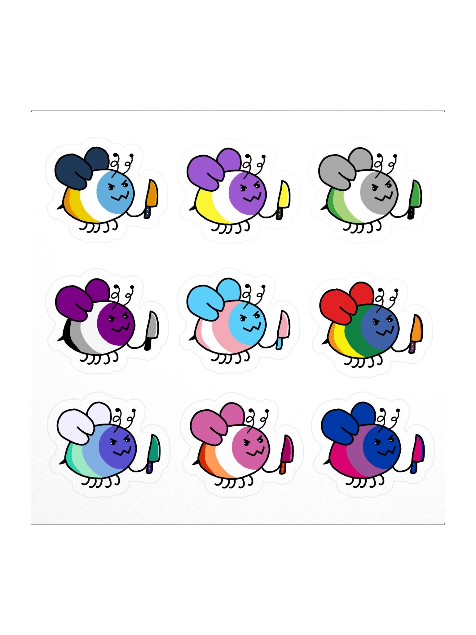 Pride Flag Bee Stickers product image (1)