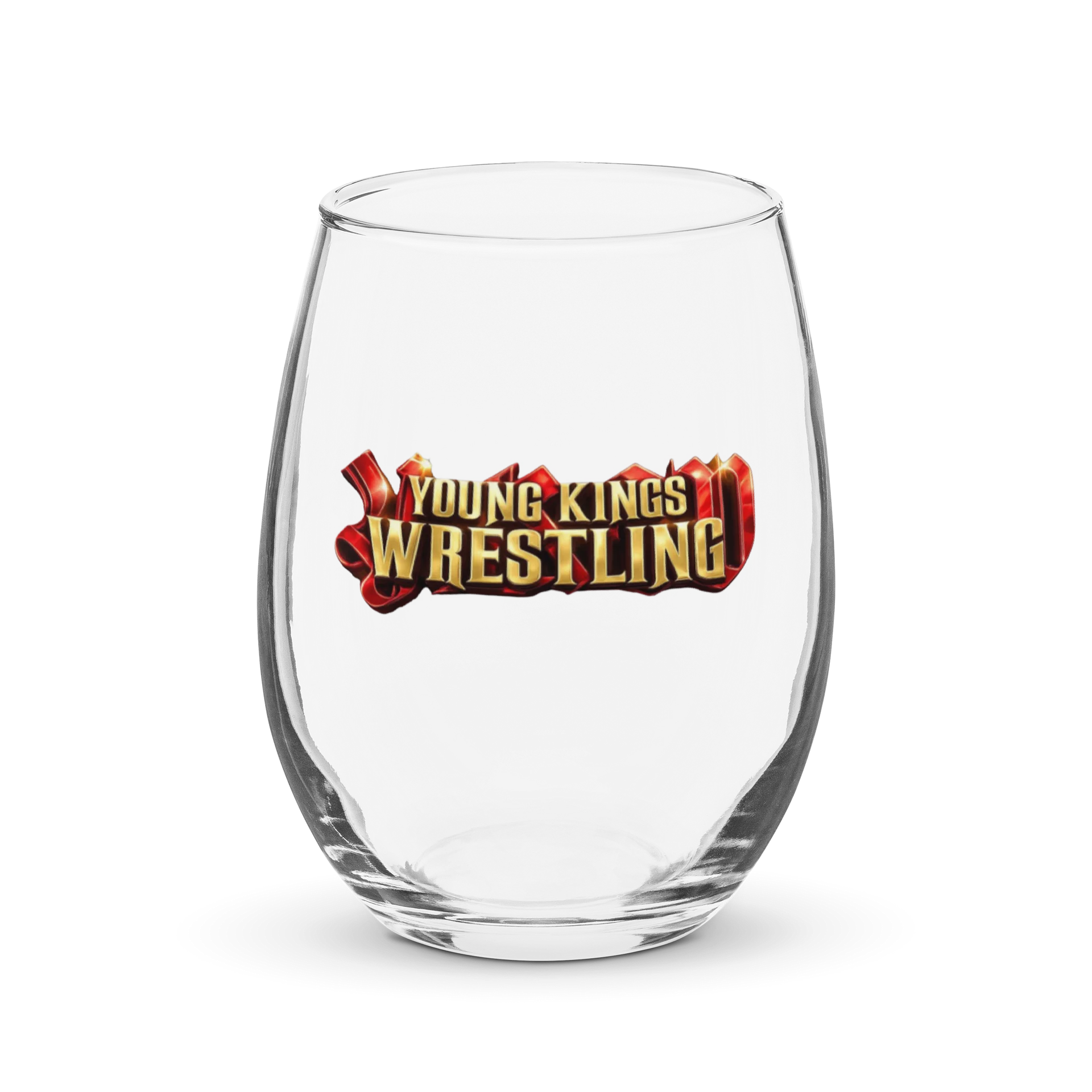 Young Kings Wrestling Logo Wine Glass product image (1)
