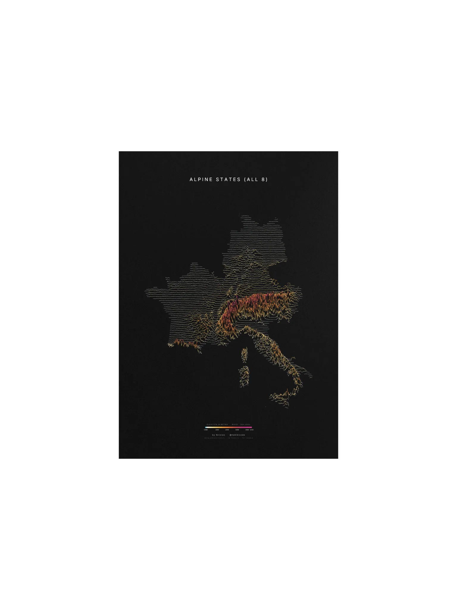 Ridgeline Poster - Alpine Countries product image (1)