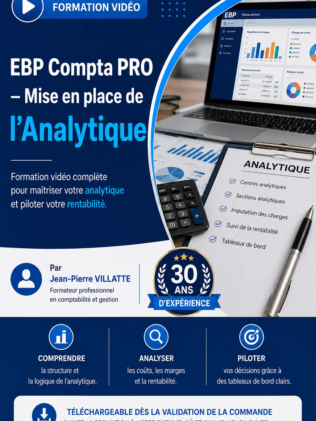 Formation vidéo spécifique sur l'analytique et le budgétaire sur EBP compta PRO product image (1)