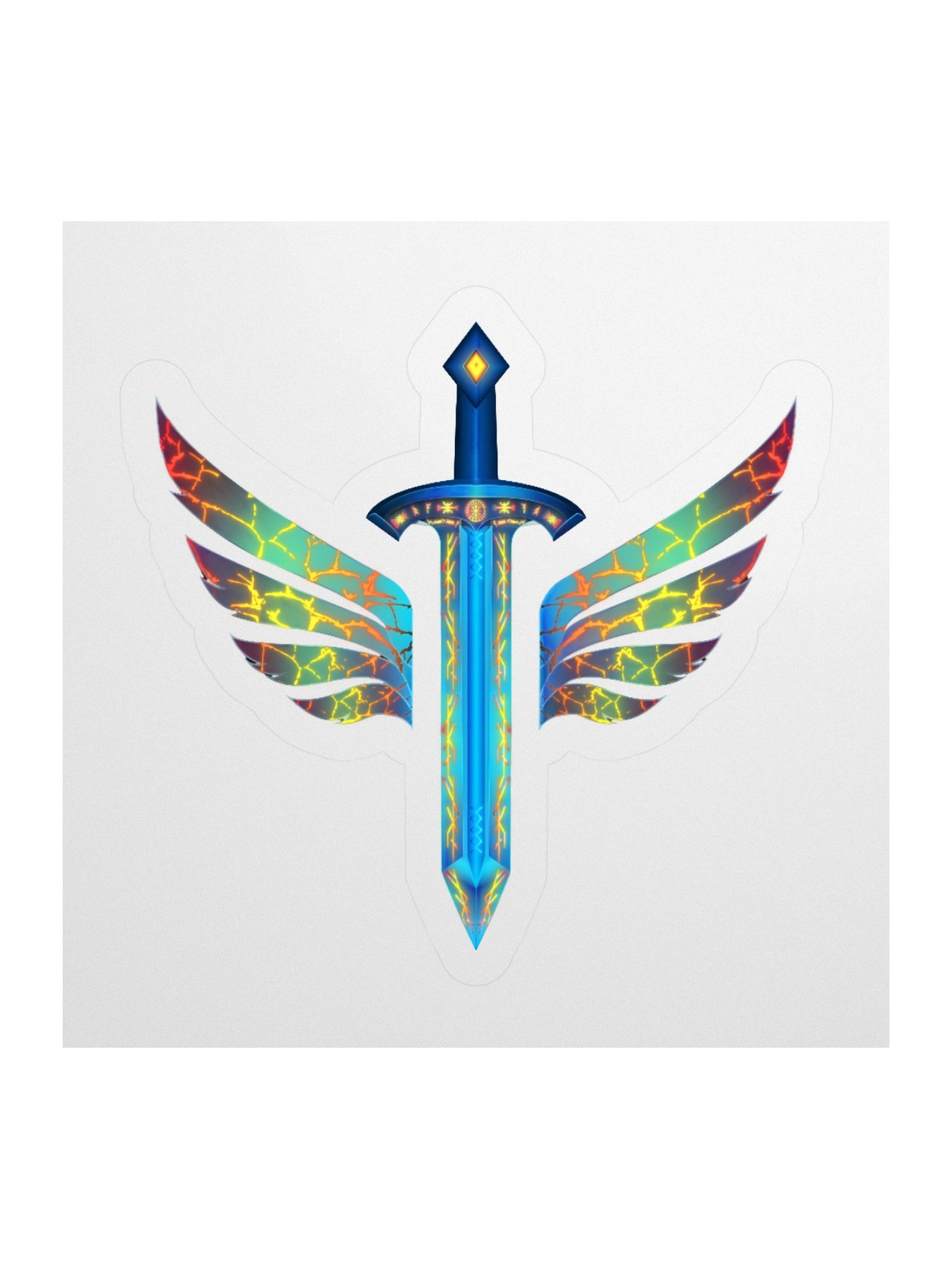 Winged Sword Fantasy Kiss Cut Stickers product image (1)
