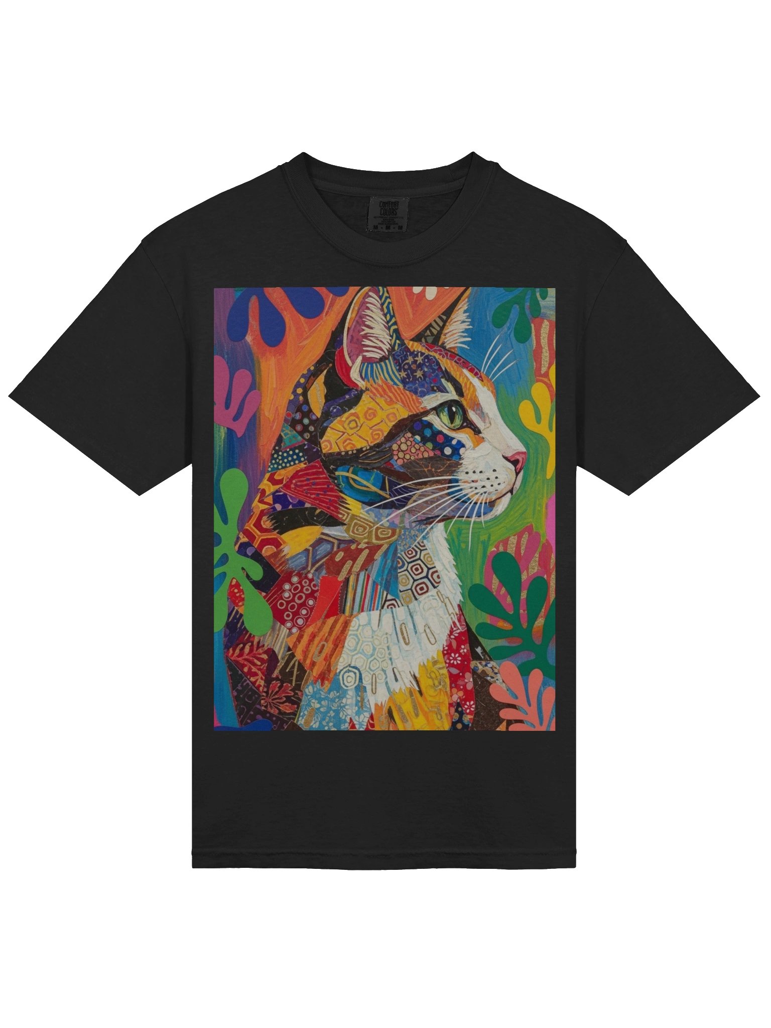 Geometric Cat Patchwork T-Shirt product image (13)