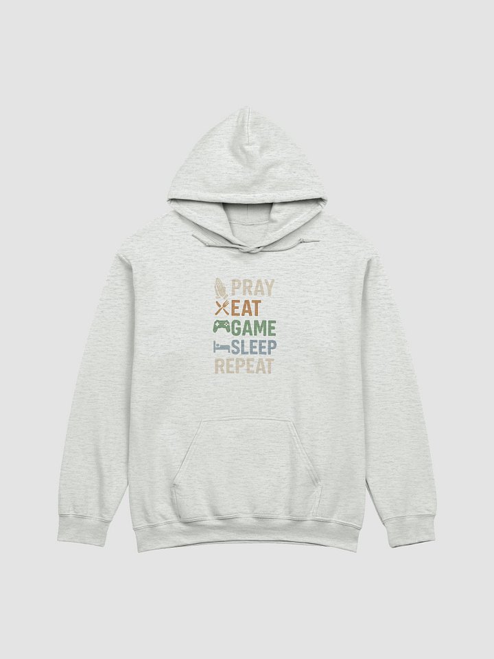 Pray Eat Game Sleep Repeat Hoodie – Christian Gamer Faithwear product image (6)