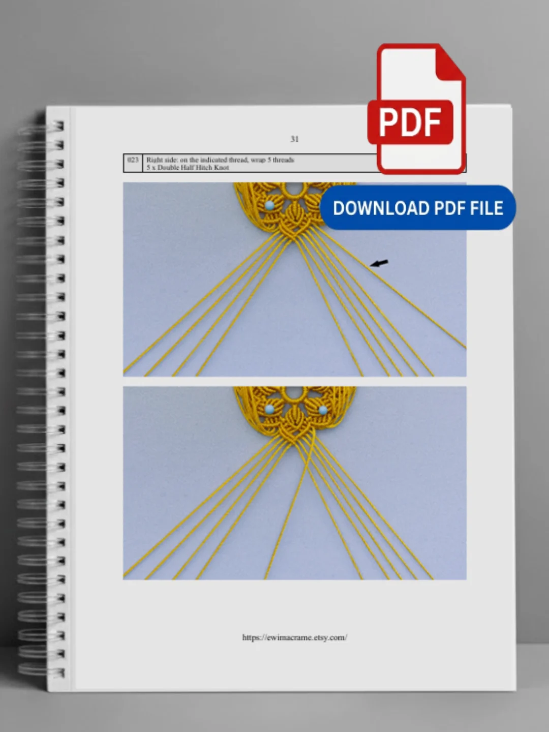 Micro Macrame Mandala Flower – Photo Tutorial product image (5)