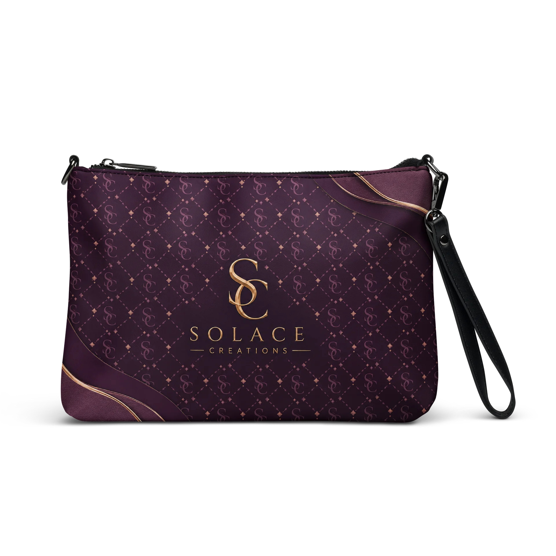 Solace Creations Plum Signature Monogram Crossbody Bag product image (1)