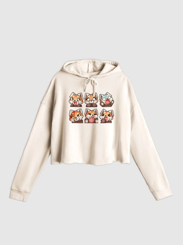 Red panda emote cropped lightweight hoodie product image (4)