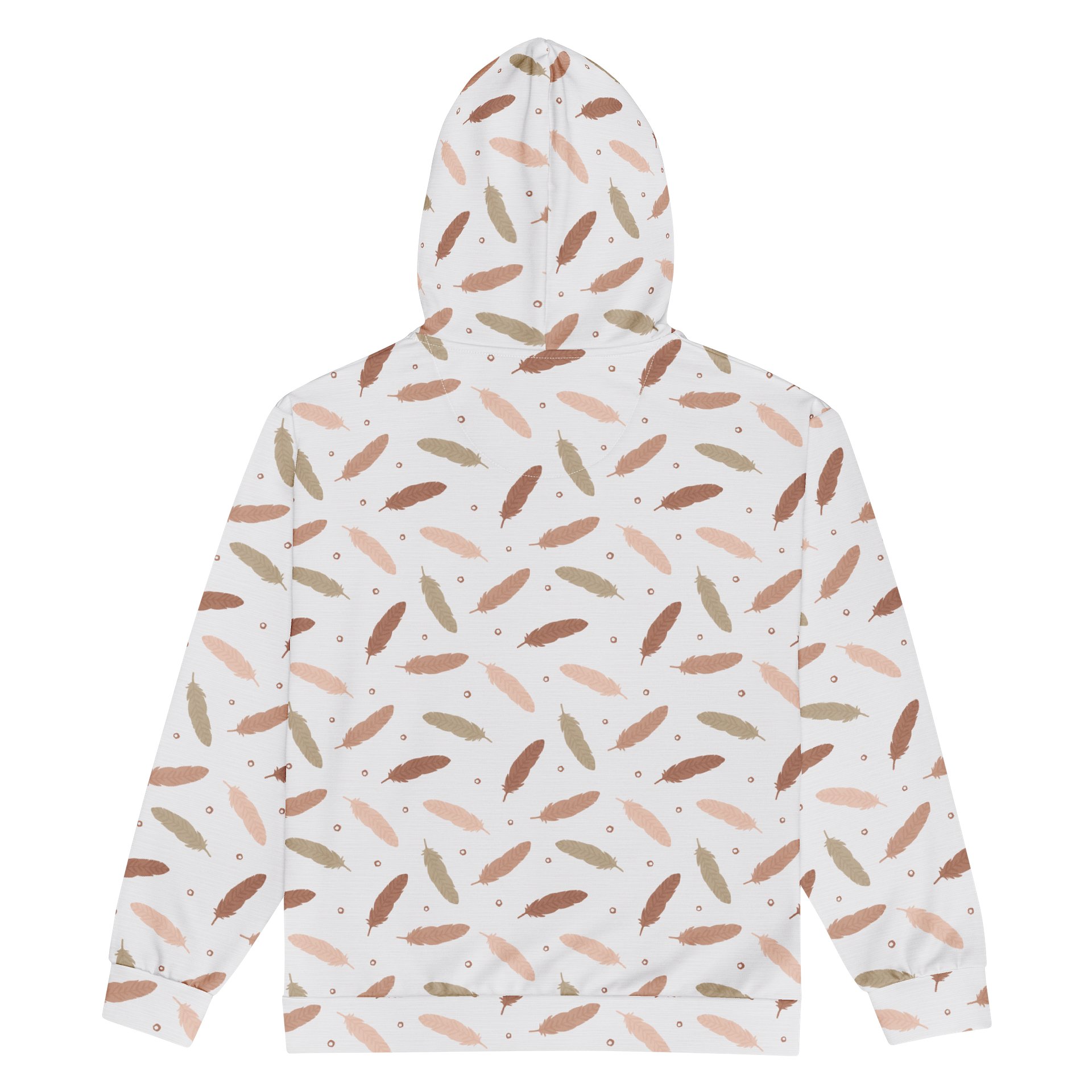 Mocha Mousse Feathers Recycled Unisex Zip Hoodie product image (2)