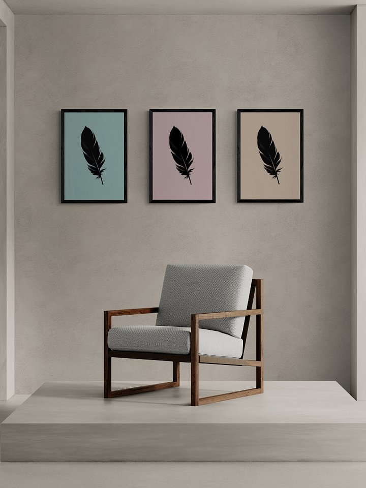 Black Feather - Turquoise Background product image (2)