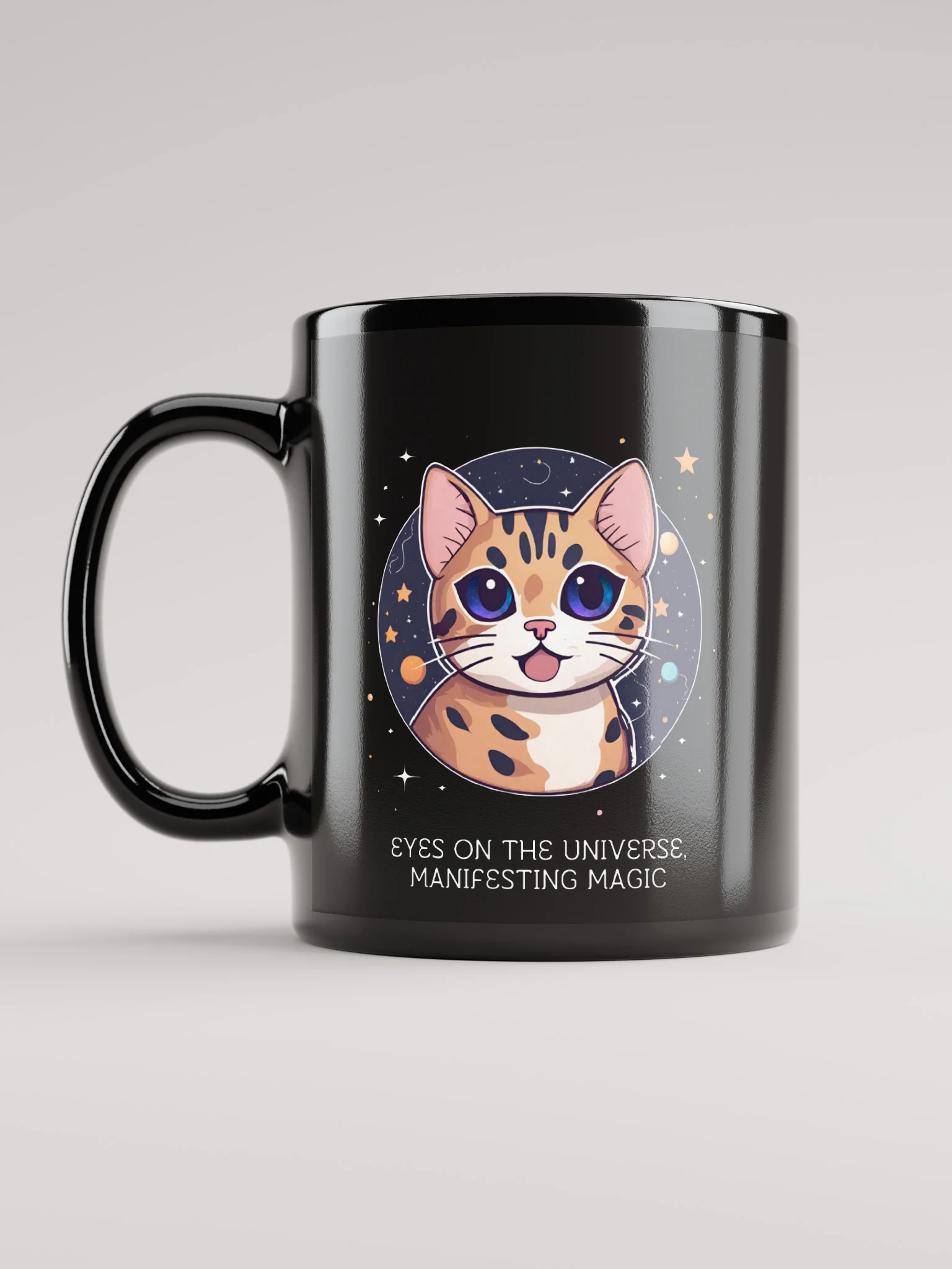 Cosmic Cat Black Glossy Mug product image (11)