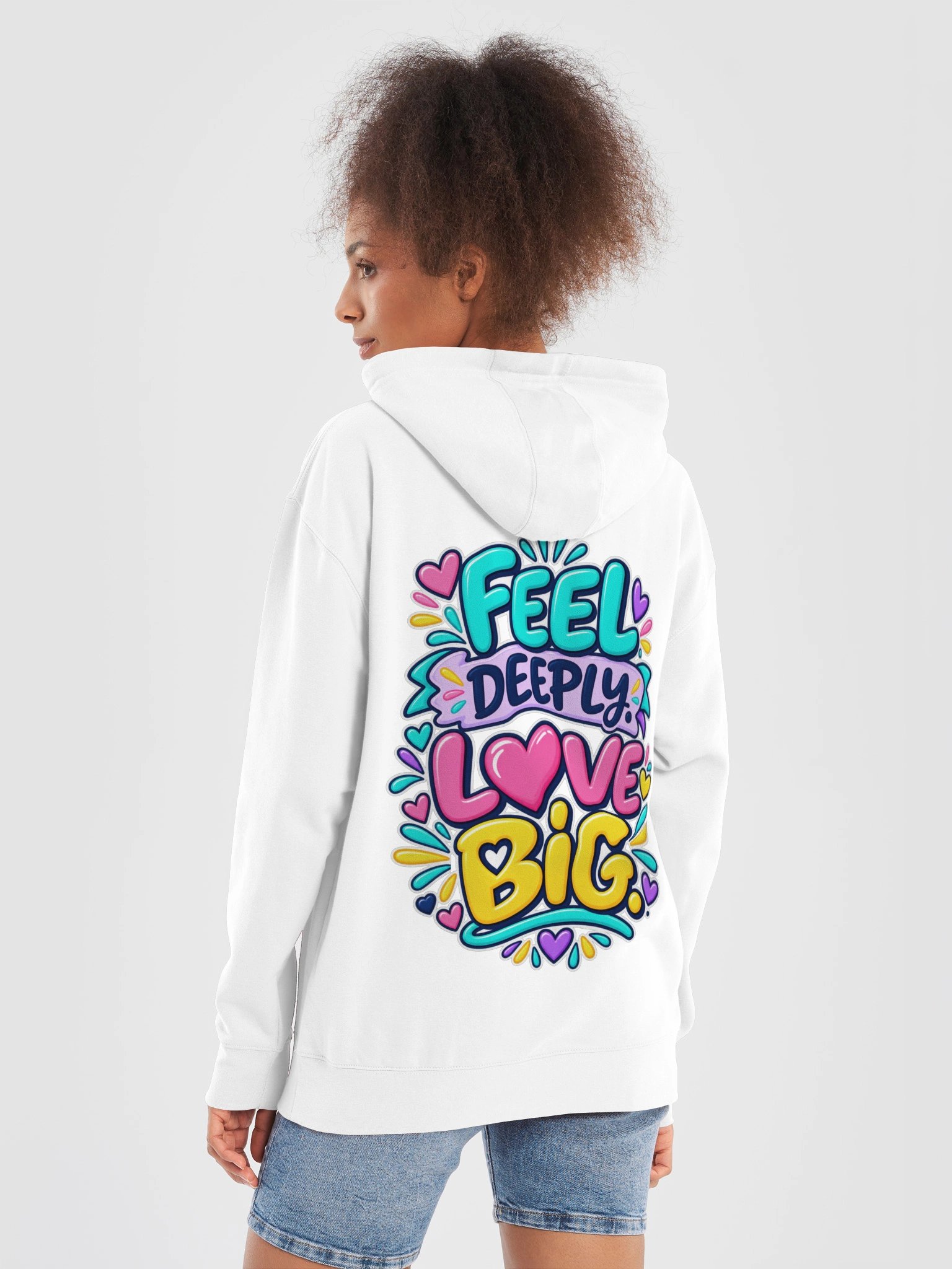 Inspirational Hoodie - Feel Deeply. Love Big. product image (4)